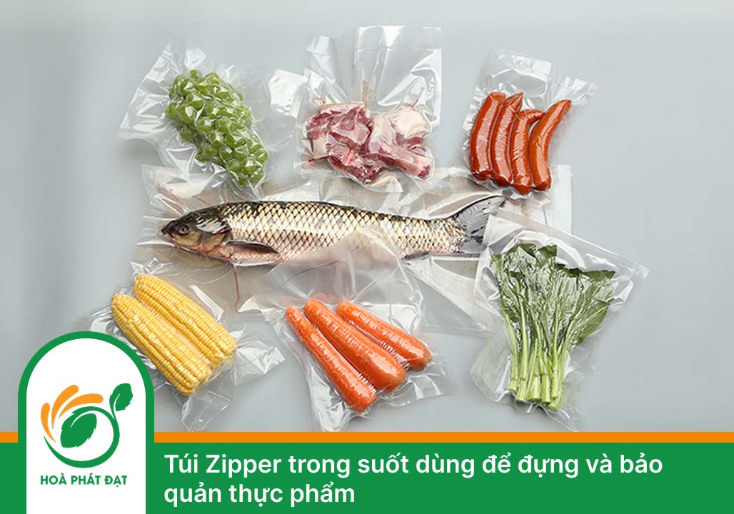 Túi Zipper trong suốt dùng để đựng và bảo quản thực phẩm