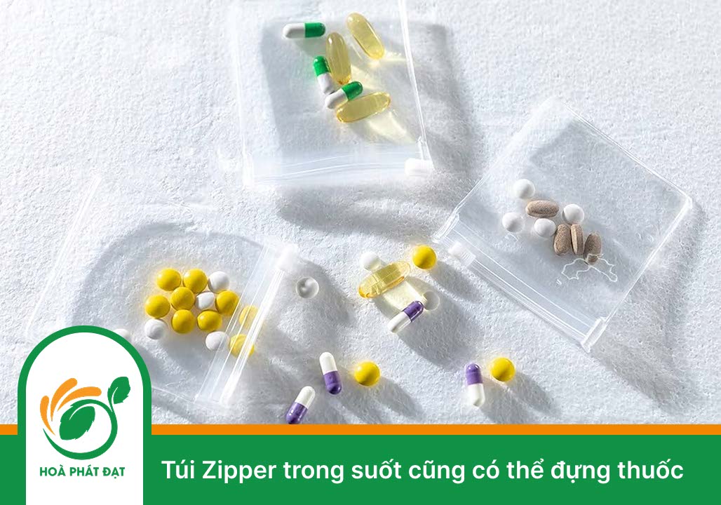 Túi Zipper trong suốt cũng có thể đựng thuốc