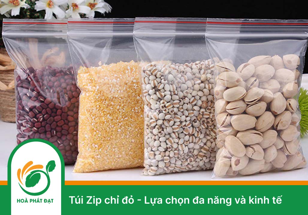 Túi Zip chỉ đỏ - Lựa chọn đa năng và kinh tế